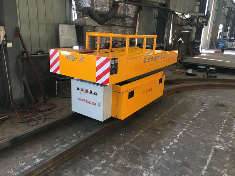 KPD Rail Transfer Trolley with Rollers and Hydraulic Elevator Lift KPD Rail Transfer Trolley with Rollers and Hydraulic Elevator Lift
