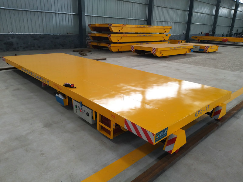 Industrial Goods Transport Battery Powered Electric Flat Rail Cart