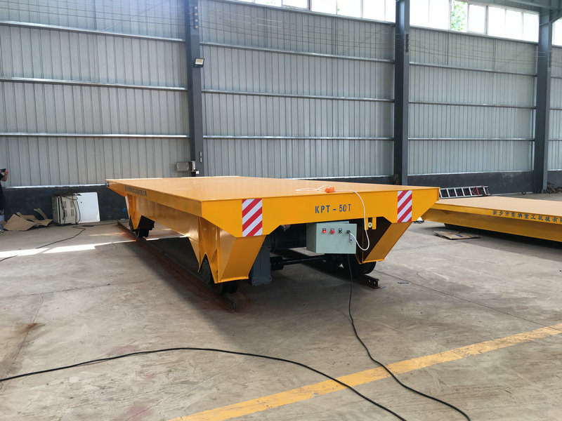 50T Remote Cable Powered Rail Transfer Cart Manufacturing Plant Use