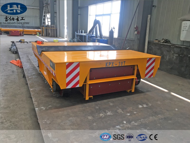 30 Ton Battery Powered Rail Transfer Cart with V-Frame for Coil and Cylindrical Material Handling