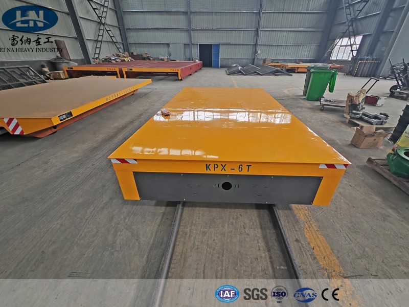 6 Ton Battery Powered Rail Transfer Cart for Medium-Heavy Workshop Material Handling